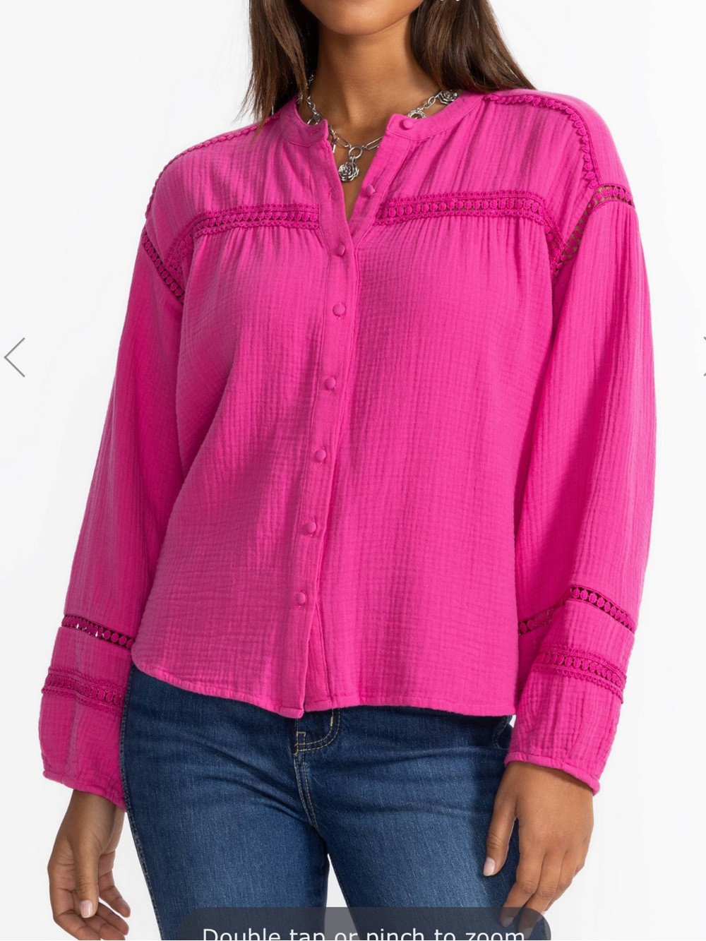 Johnny Was Calme NEW BUTTONDOWN BLOUSE WITH SLEEVE DARTS